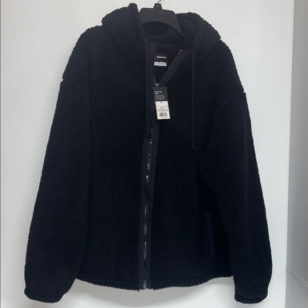Original Use Sz XL Men’s Black Fleece Zip Up Jacket, #warm #cozy #fleece